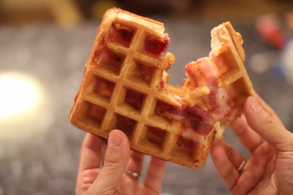 Bacon Stuffed Almond Waffle