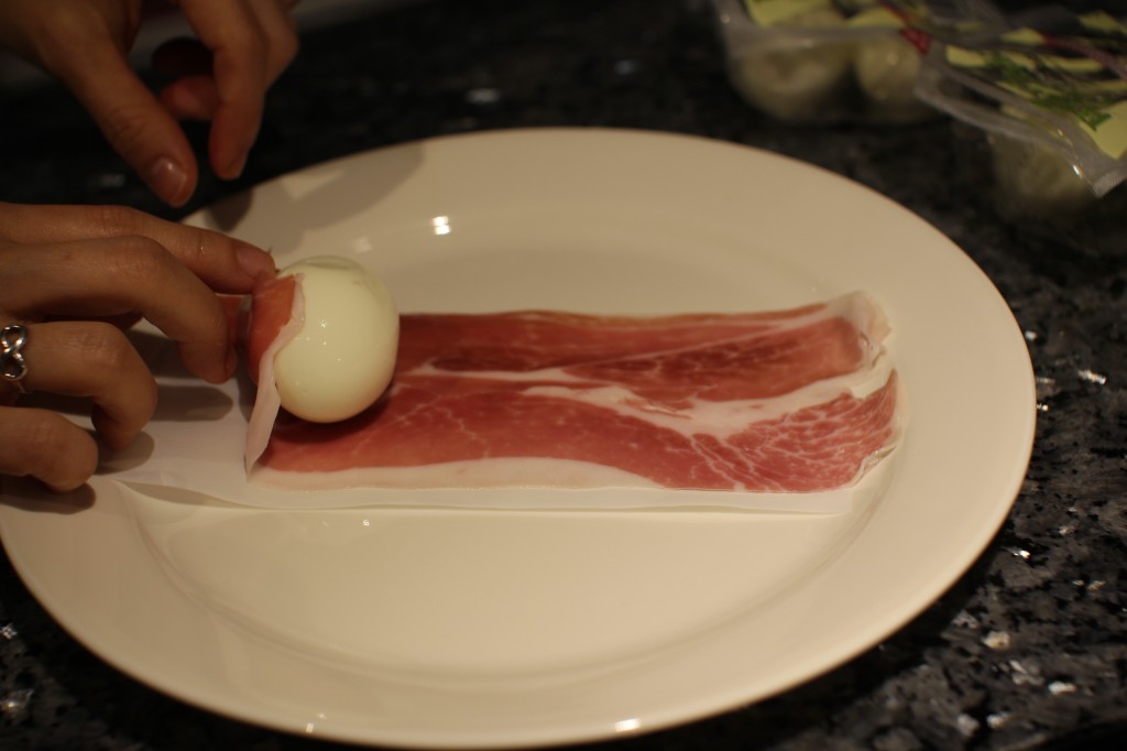 Boiled Egg Wrapped With Prosciutto