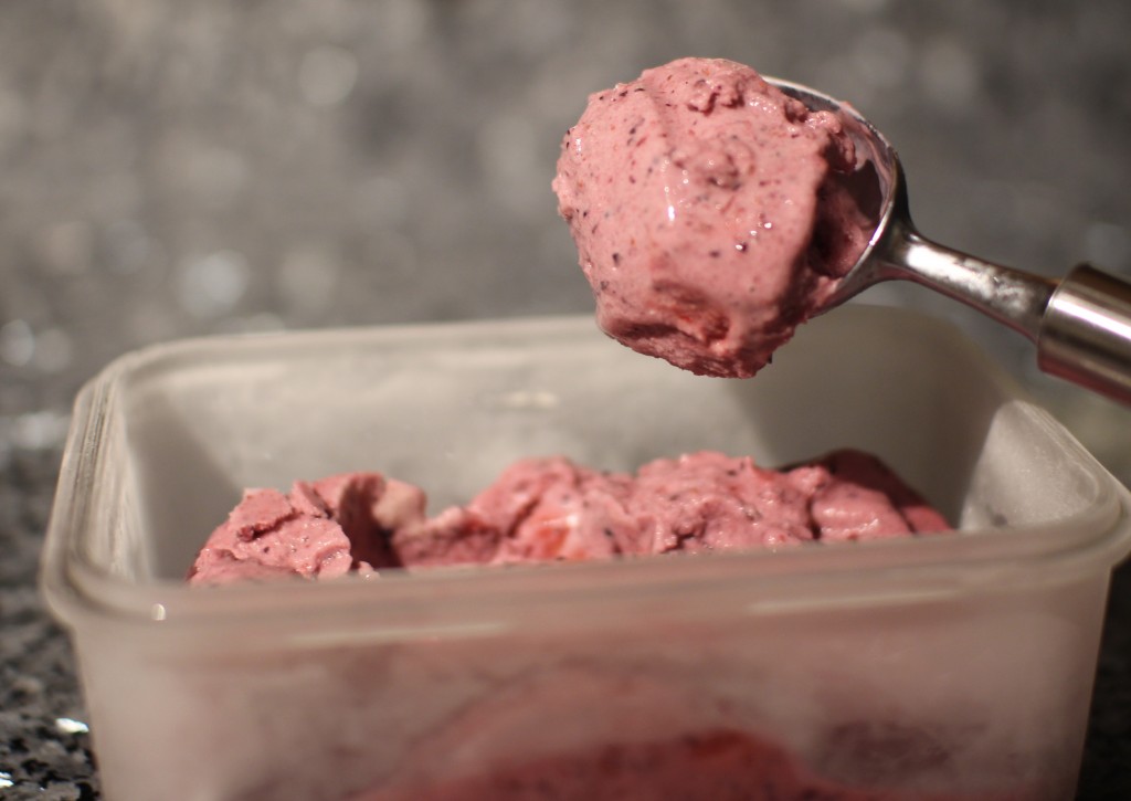 Banana Berries Ice Cream After Freezer