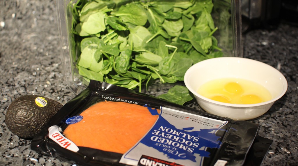 Salmon Spinach Eggs Avocado