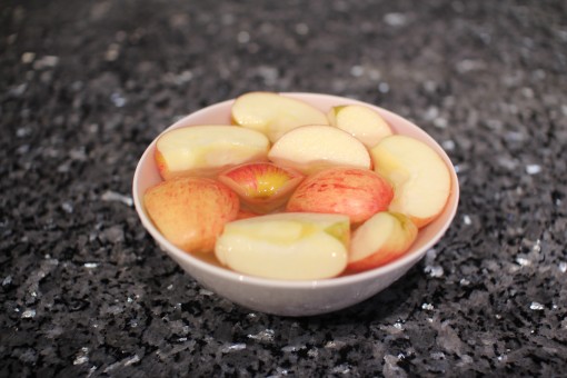 Apples soaked in salt water