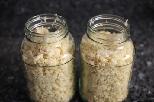 Chopped Garlic in Jars