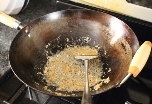 Browning Garlic and Dried Shrimps