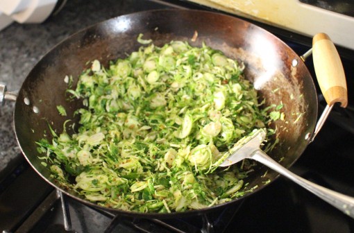 Stir Frying Brussel Sprouts