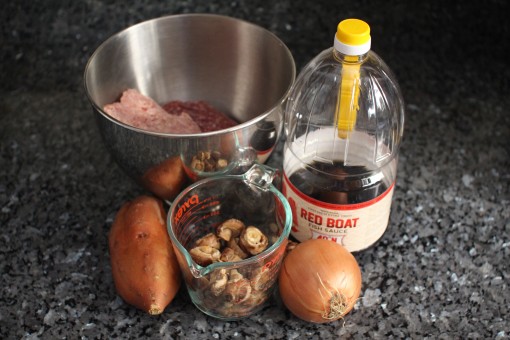 Meat Sweet Potato Shiitake Onion Fish Sauce