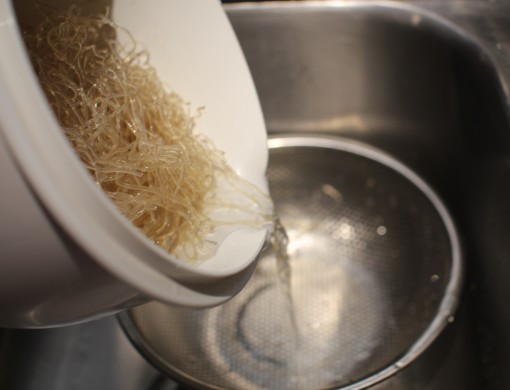 Straining Kelp Noodle