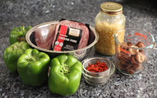 Ground Pork, Shiitake, Bell Peppers, Goji Berries, Garlic in Oil