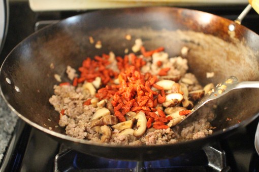 Adding Shiitake and Goji Berries
