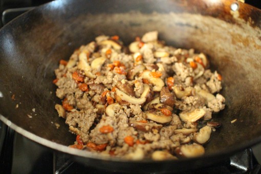 Ground Pork Shiitake Goji Berries