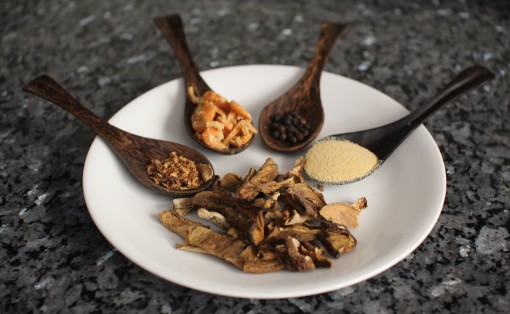 Porcini Dried Shrimps Peppercorn Garlic Powder Chili Flakes