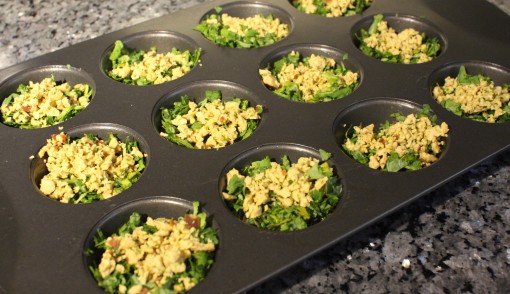 Kale and Cheese in Muffin Tins