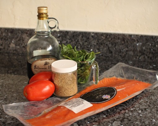 salmon tomato basil balsamic umami