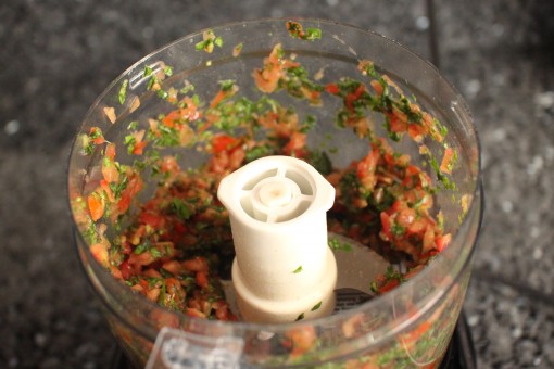 chopped tomatoes and basil