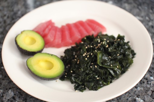 seaweed salad served