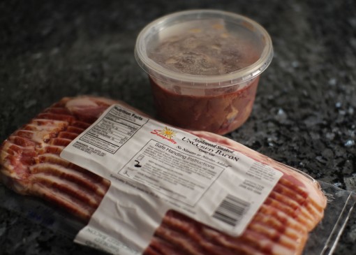 bacon and chicken liver