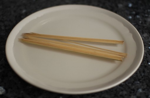 bamboo skewers soaked