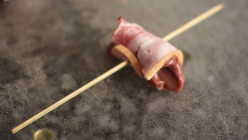 chicken liver wrapped with bacon