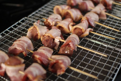 bacon liver skewers