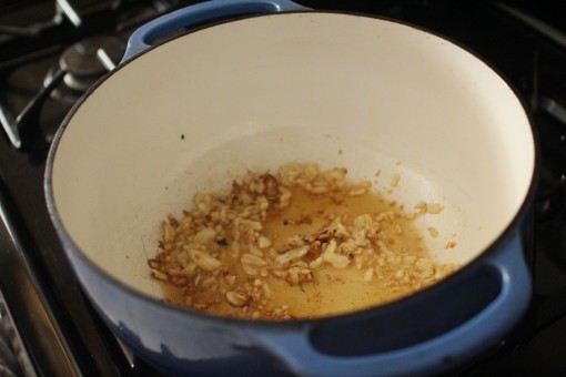 sautéed garlic in sesame oil