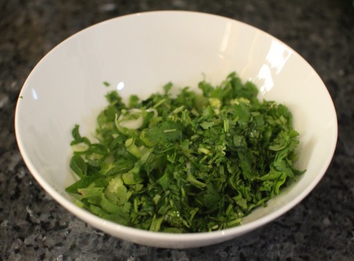 chopped green onion and cilantro