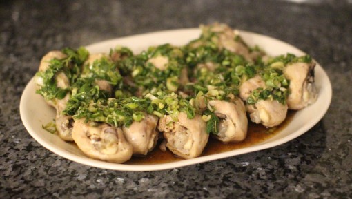 steamed chicken with sesame sauce