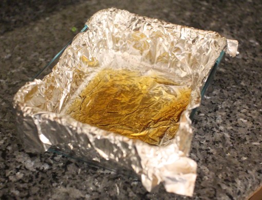 cooking wine on baking pan