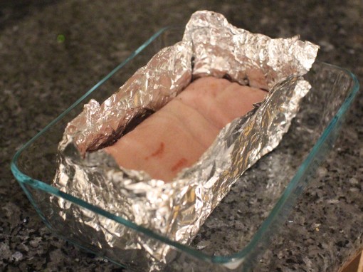 pork belly wrapped in foil