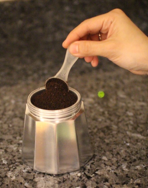 Ground Coffee into the filter