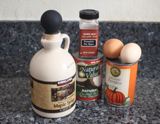 pumpkin puree eggs coconut oil pumpkin spice maple syrup