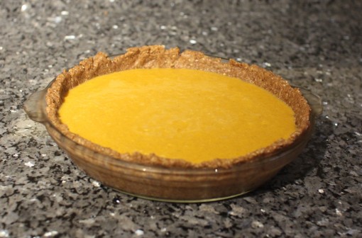 easy pumpkin pie ready to be baked